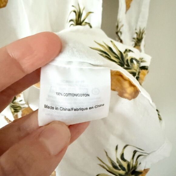 Tory Burch Mira Cotton Beach Shirt in Pineapple Print - Size XS - Picture 6 of 11